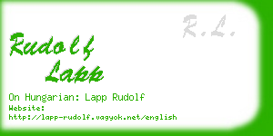 rudolf lapp business card